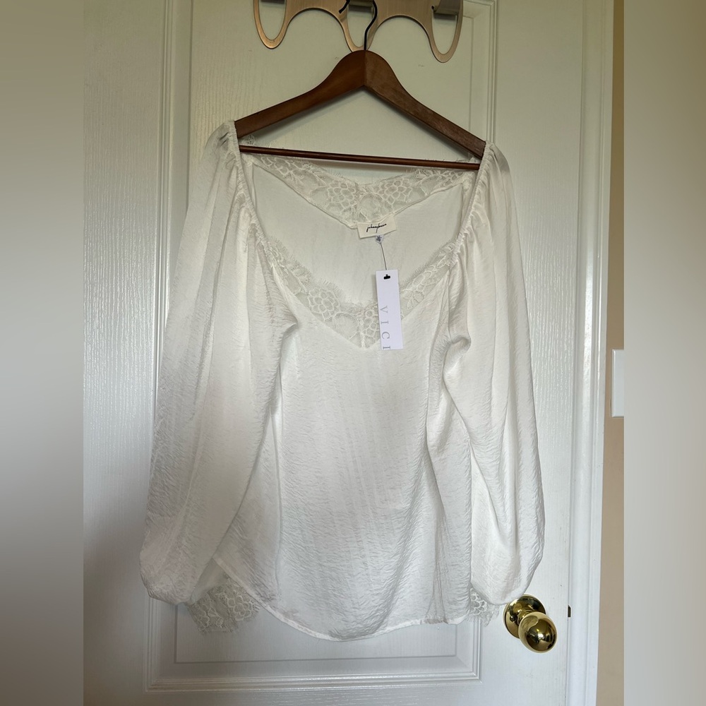 Satin lace blouse